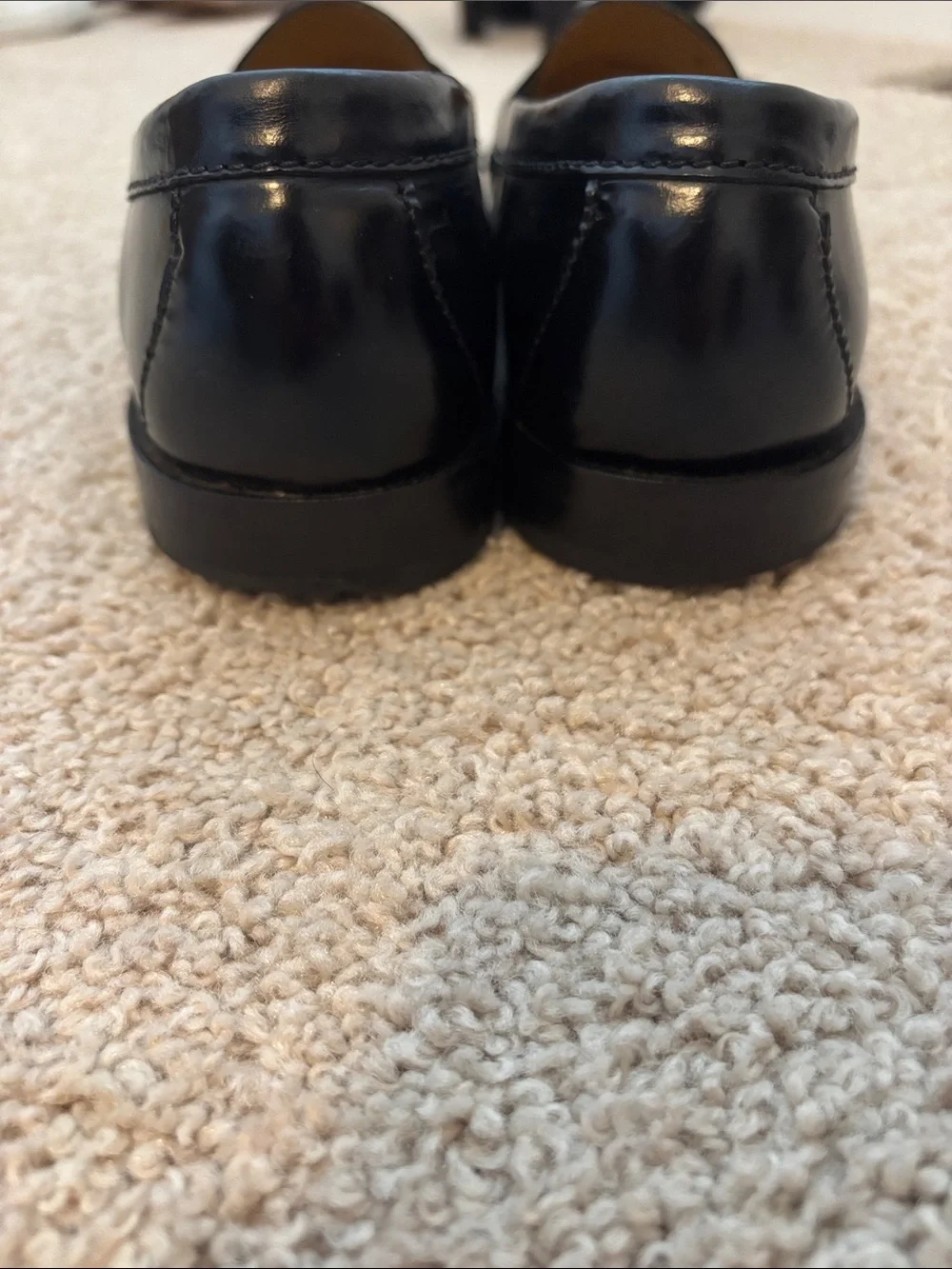 Cole Haan Black Tassel Penny Loafers - Classic Slip-On Style size 9.5 D wide